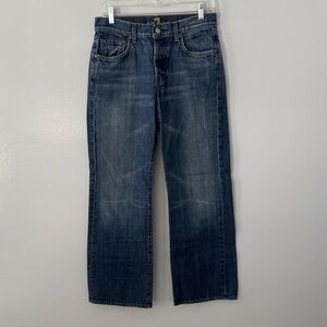 7 for All Mankind Women's Boot Buttonfly Jeans Size 30 Relaxed Fit Streetwear
